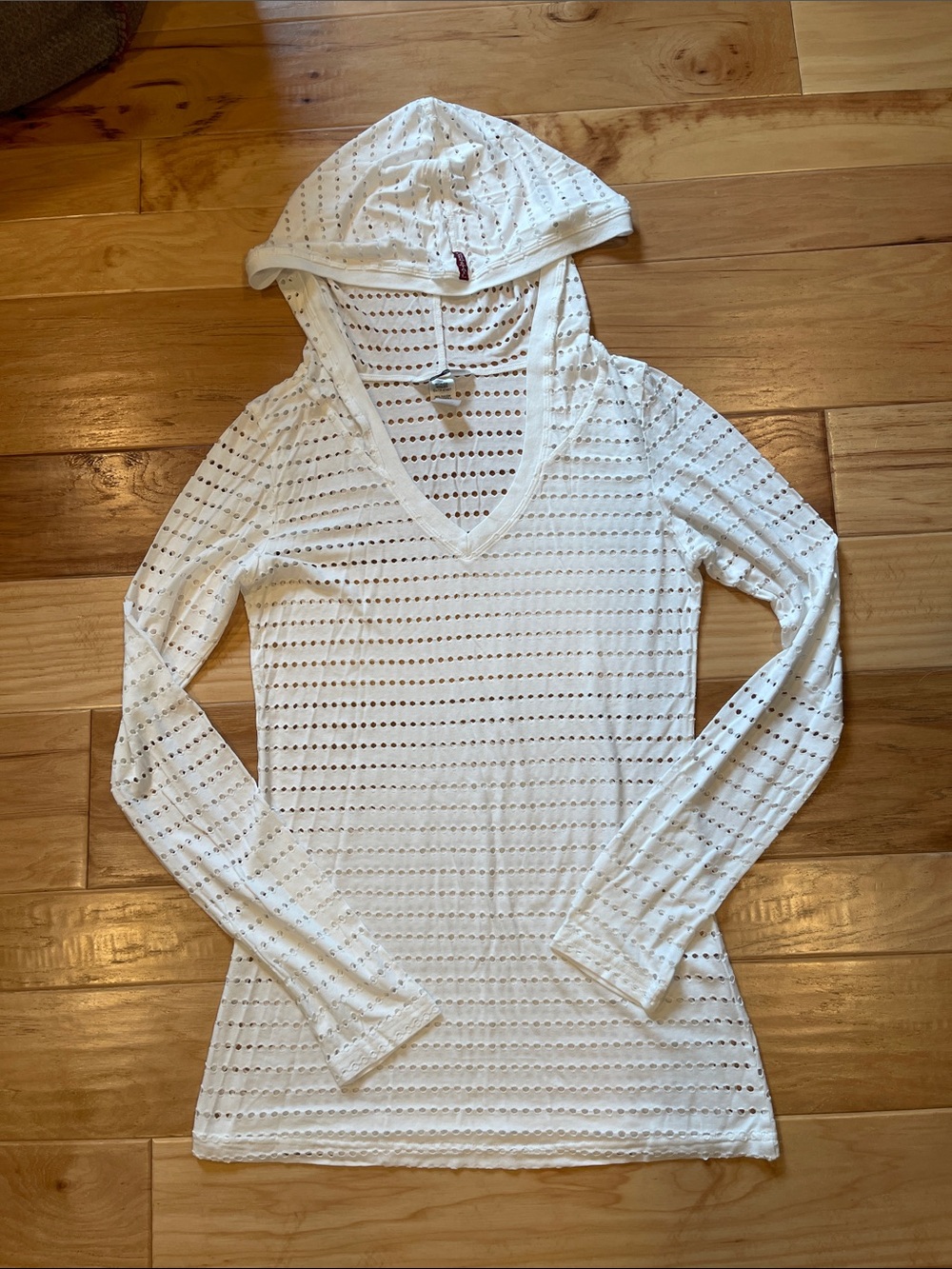 Hard Tail White Hooded Eye-lit Top